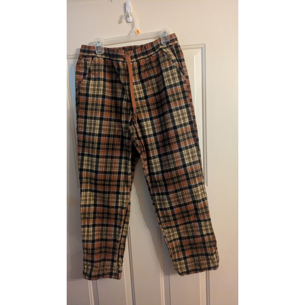 Vans Women's Range Elastic Relaxed Fit Flannel Pants with Pockets, Large